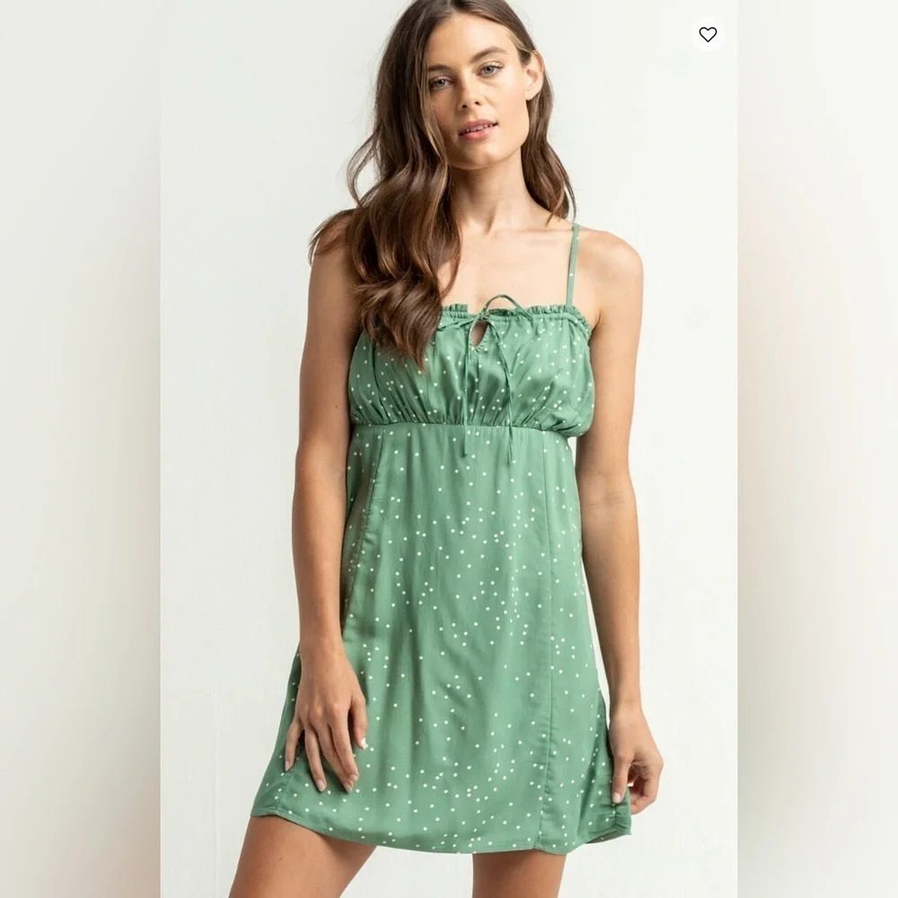 O'NEILL Kaline Eyelet Mini Dress in green size small